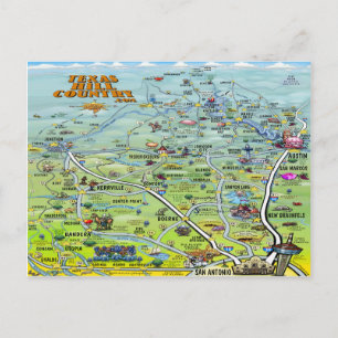 Postale Carte du pays de Texas Hill