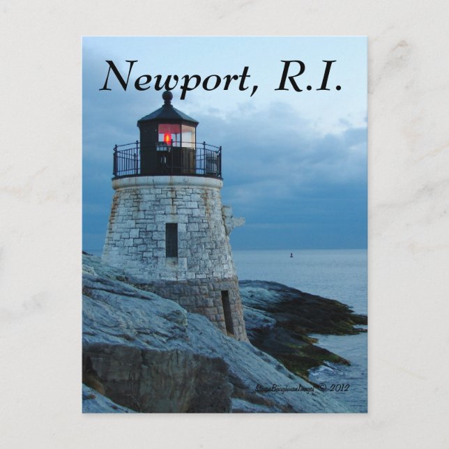 Postale Carte du phare de Castle Hill- Newport, RI (Devant)