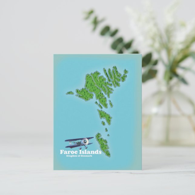 Postale Carte du royaume du Danemark des îles Féroé (Debout devant)