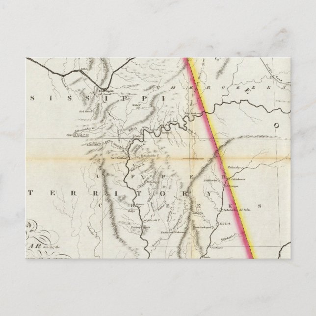 Postale Carte du siège de guerre des Indiens du Creek (Devant)