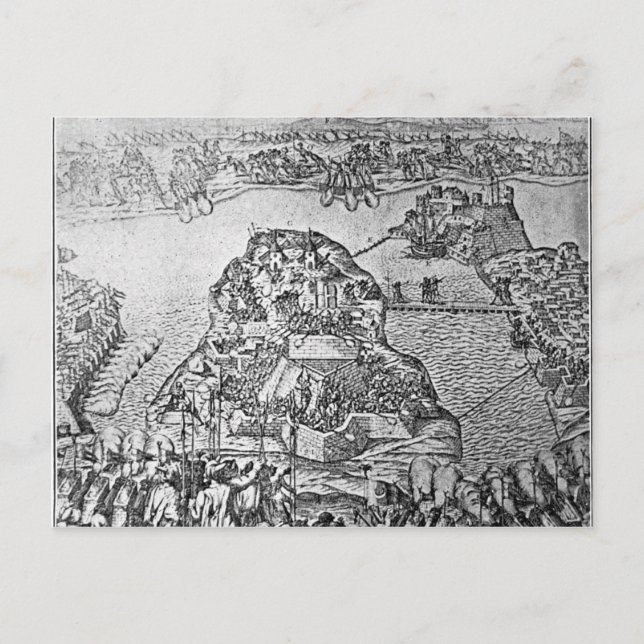 Postale Carte du siège de Malte en 1565 (Devant)