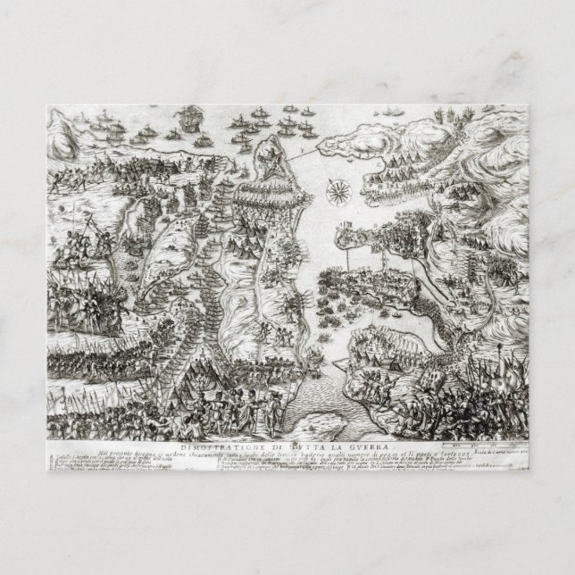 Postale Carte du siège de Malte en 1565 (Devant)