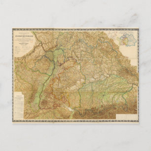 Postale Carte du sud-ouest de l'Allemagne 1875