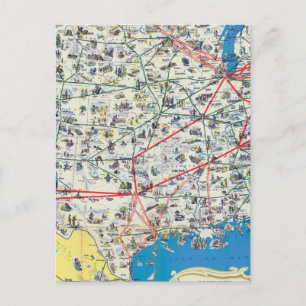 Postale carte du système d'American Airlines