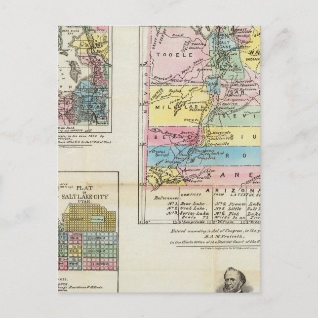 Postale Carte du territoire de l'Utah (Devant)