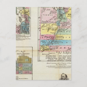 Postale Carte du territoire de l'Utah