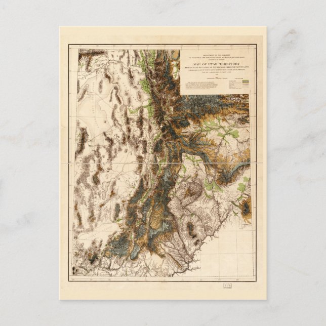 Postale Carte du territoire de l'Utah (1878) (Devant)