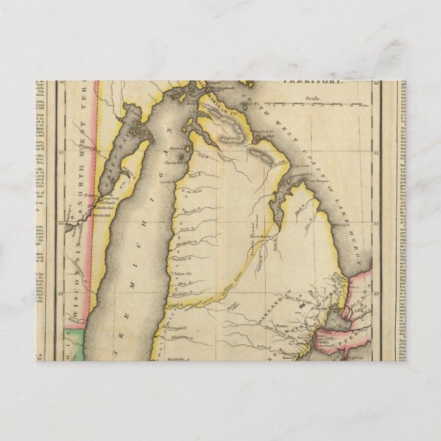 Postale Carte Du Territoire Du Michigan (Devant)