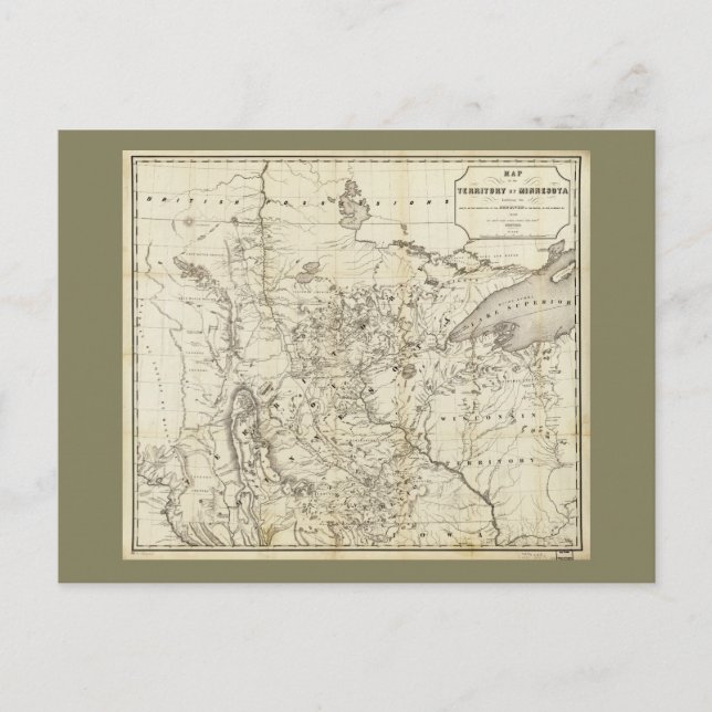 Postale Carte du territoire du Minnesota (1849) (Devant)