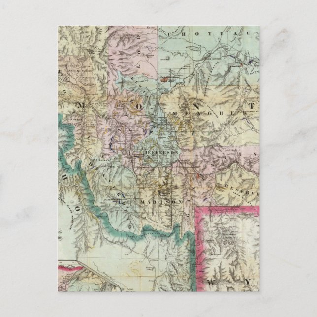 Postale Carte Du Territoire Du Montana (Devant)