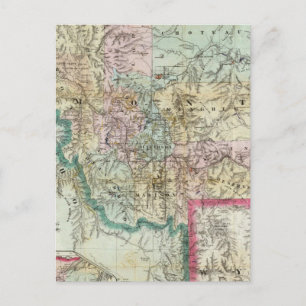 Postale Carte Du Territoire Du Montana