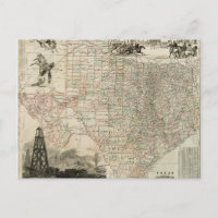 Carte du Texas aux frontières du comté