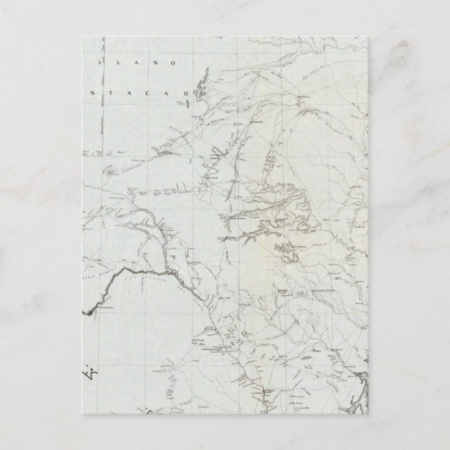 Postale Carte du Texas et une partie du Nouveau-Mexique (Devant)