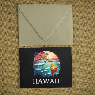Postale Carte du Vintage voyage rétro coloré Hawaii