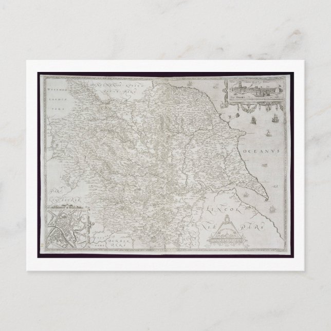 Postale Carte du Yorkshire, gravée par William Web, publie (Devant)