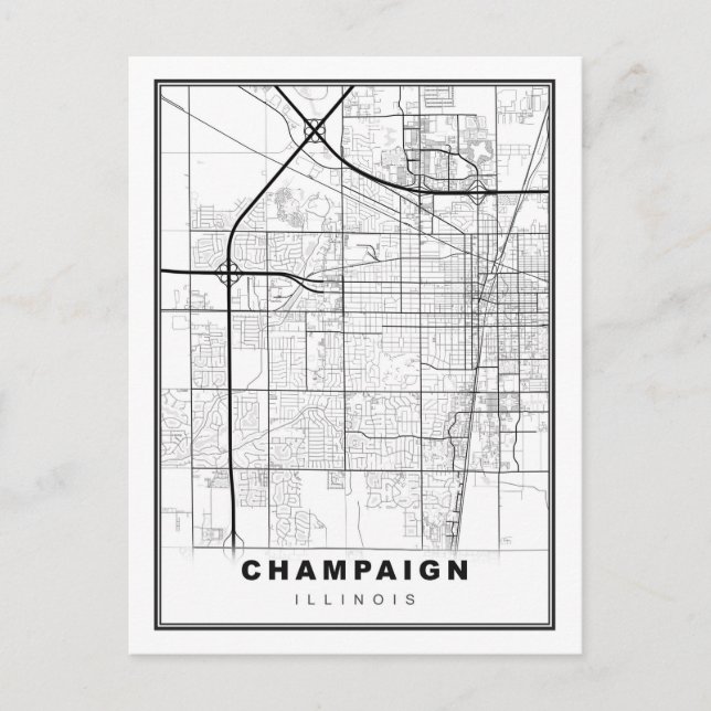 Postale Carte d'Urbana-Champaign (Devant)