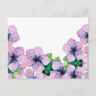 Postale Carte élégante aquarelle avec sakura japonaise