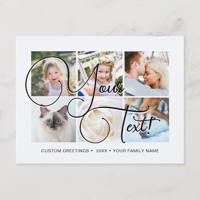 Postale Carte élégante personnalisée 6 photos Universel (Devant)