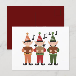 Postale Carte Elfs Chantant Festive