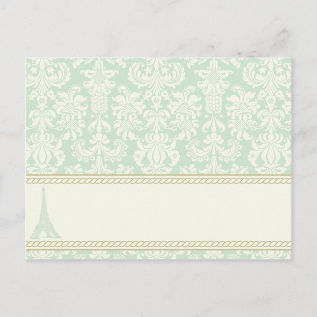 Postale Carte Endroit Écrite Damask Paris (Devant)