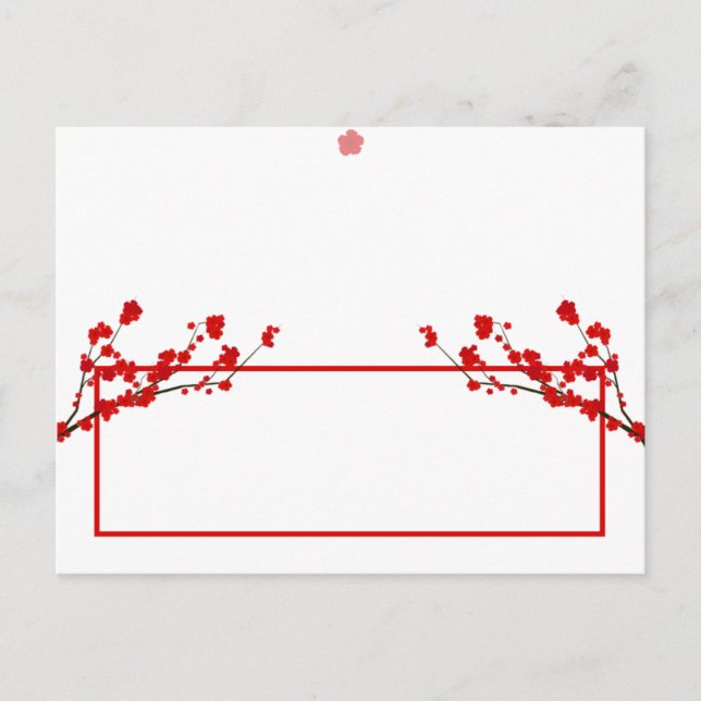 Postale Carte Endroit Écrite Fleur de cerisier rouge (Devant)