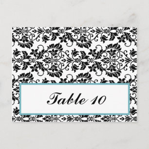 Postale Carte Endroit Écrite Noir Damas Bébé Bleu Bande