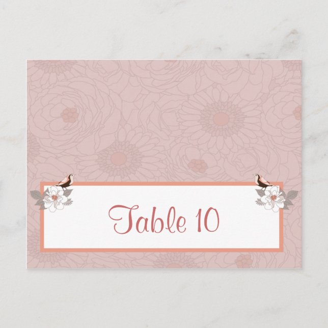 Postale Carte Endroit Écrite Rose/Brown Floral Inséparable (Devant)
