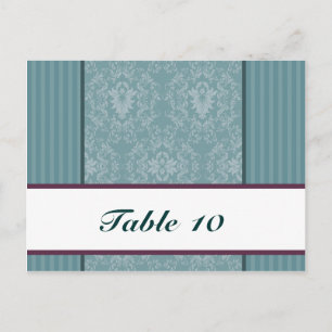 Postale Carte Endroit Écrite Turquoise Bleu Damas/Grilles