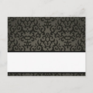 Postale Carte Endroit Gris Noir et Gris Damas
