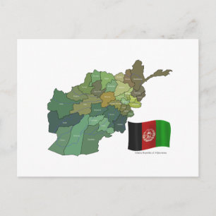 Postale Carte et drapeau de l'Afghanistan