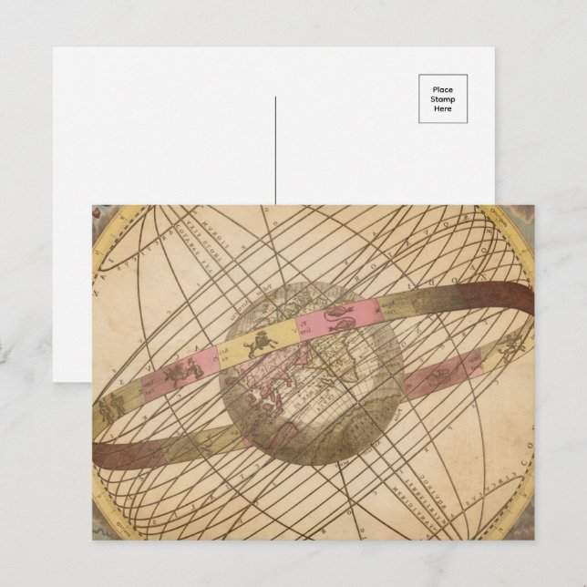 Postale Carte étoile vintage rétro symboles astrologiques  (Devant / Derrière)