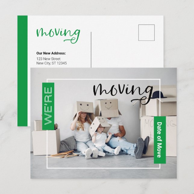 Postale Carte Faire-part de déplacement photo personnalisé (Devant / Derrière)