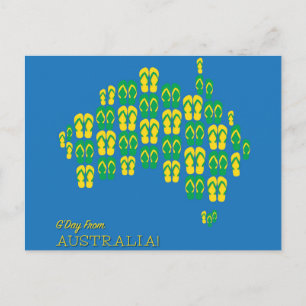 Postale Carte faite de thongs australiens