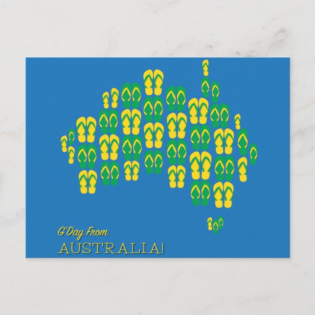 Postale Carte faite de thongs australiens (Devant)