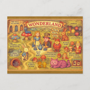 Postale Carte Fantaisiste des Aventures d'Alice au Pays de