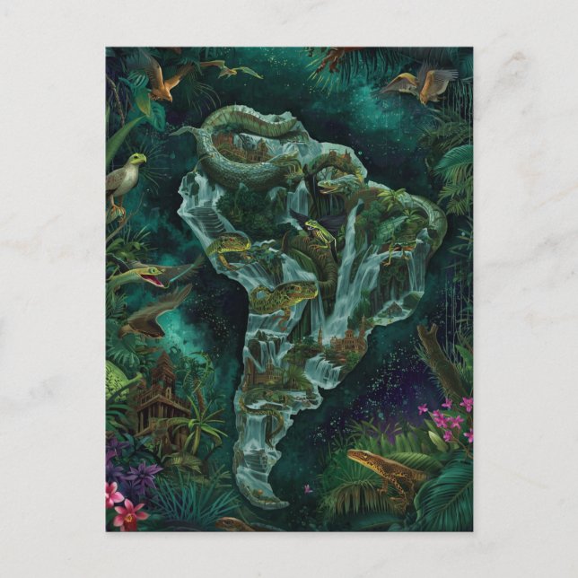 Postale Carte fantastique de la faune de la jungle d'Améri (Devant)