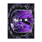 Carte féerique d'art de papillon bleu gothique de