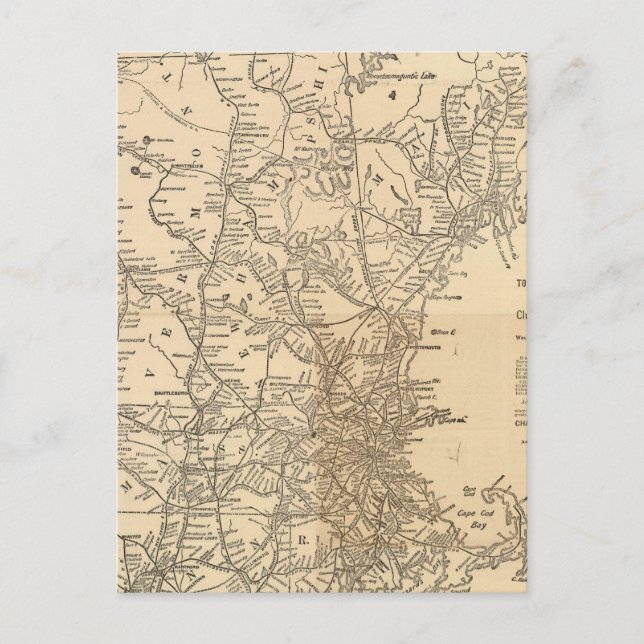 Postale Carte ferroviaire États de la Nouvelle-Angleterre (Devant)