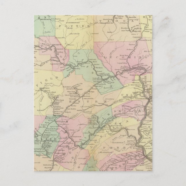 Postale Carte ferroviaire Penn (Devant)