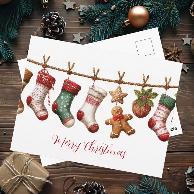 Postale Carte festive et mignonne de guirlande de Noël (Créateur téléchargé)
