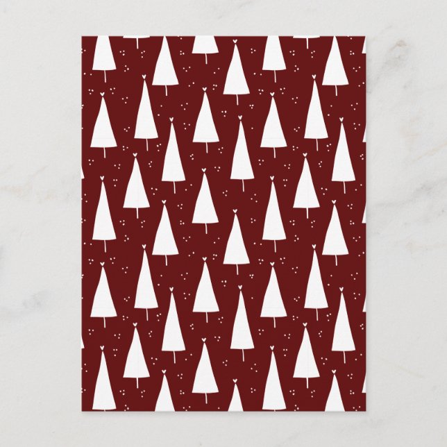 Postale Carte festive rouge et blanc de joyeux Noël avec a (Devant)