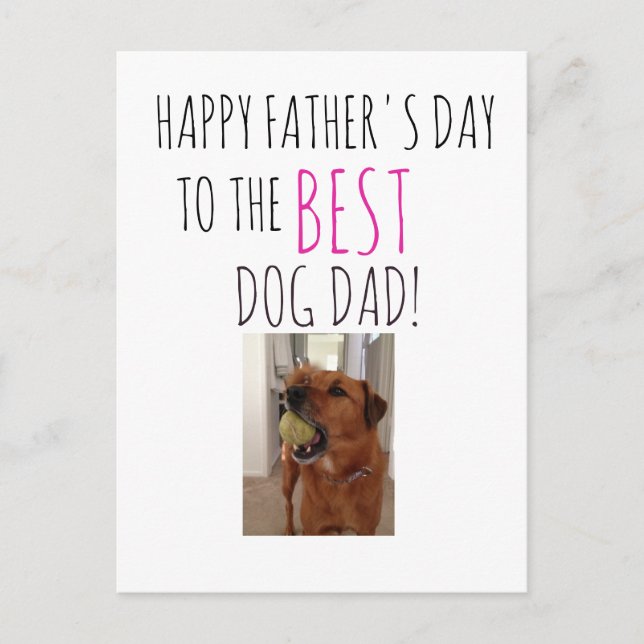 Postale Carte fête des pères de Chien à Chien Papa (Devant)
