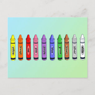 Postale Carte Flash Crayons