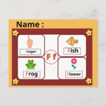  Carte flash de la lettre F de l'alphabet éducatif