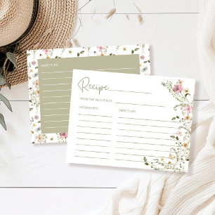 Postale Carte fleur sauvage Floral Kitchen Recette
