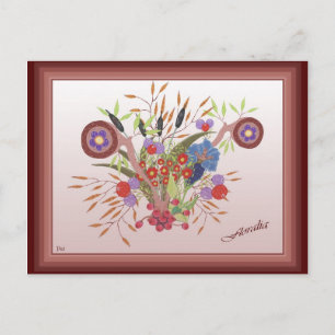 Postale carte Floralia peinture de fleurs