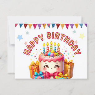 Postale Carte Fun Birthday Cake Card - Personnalisable
