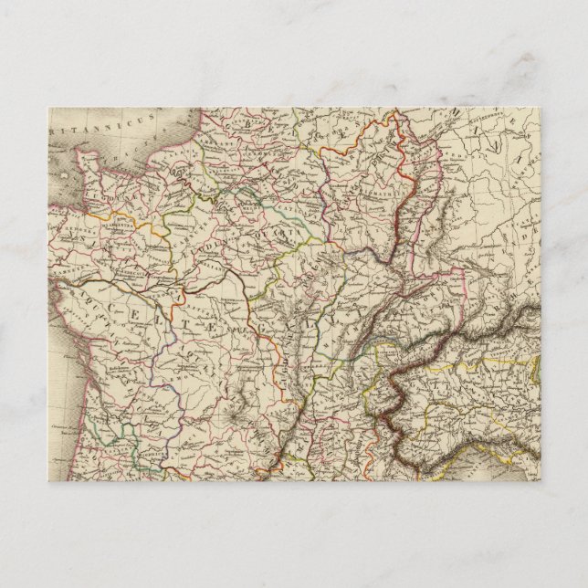 Postale Carte générale de la Gaule (Devant)