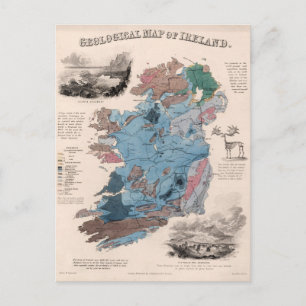 Postale Carte géologique d'Irlande