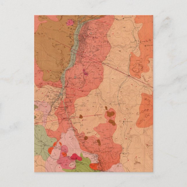 Postale Carte géologique du district de Washoe (Devant)